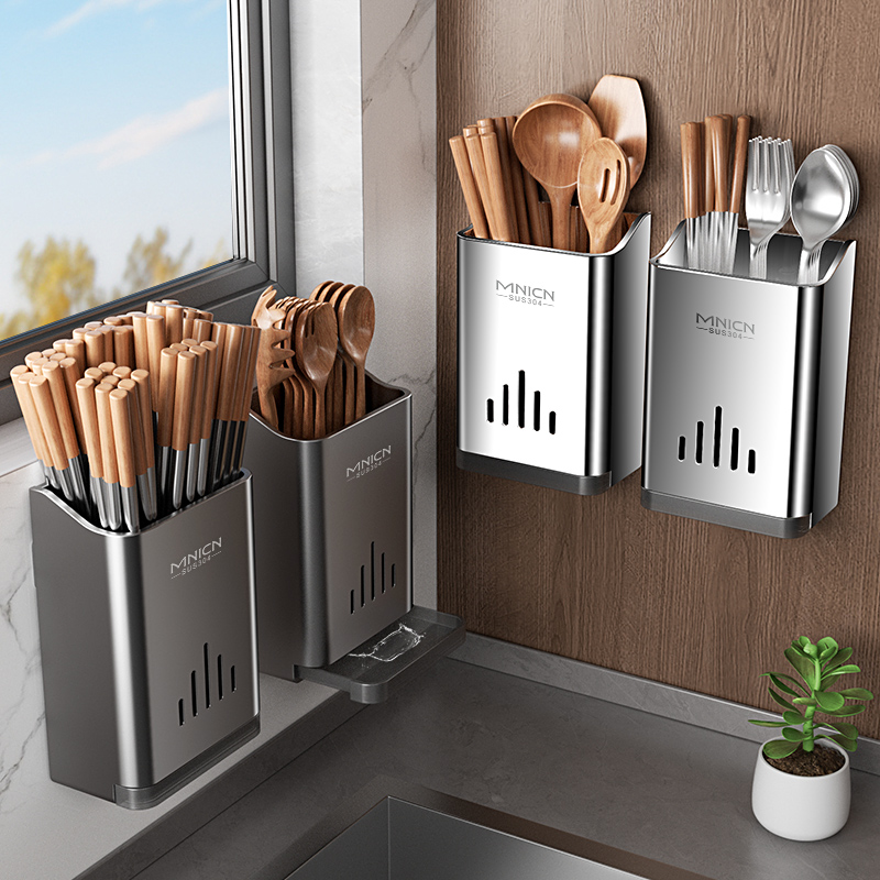 筷子收纳盒免打孔厨房置物架筷筒