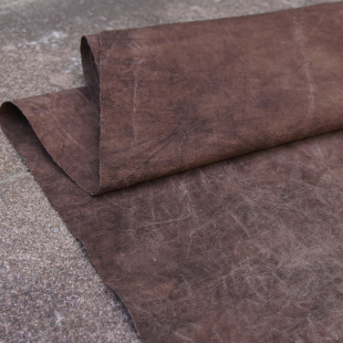 草木染薯莨染水洗冰裂纹中厚土布手工diy面料复古茶席面料