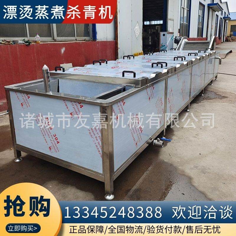 秋葵漂烫杀青机 海参巴氏灭菌预煮流水线 毛豆风选蒸煮设备