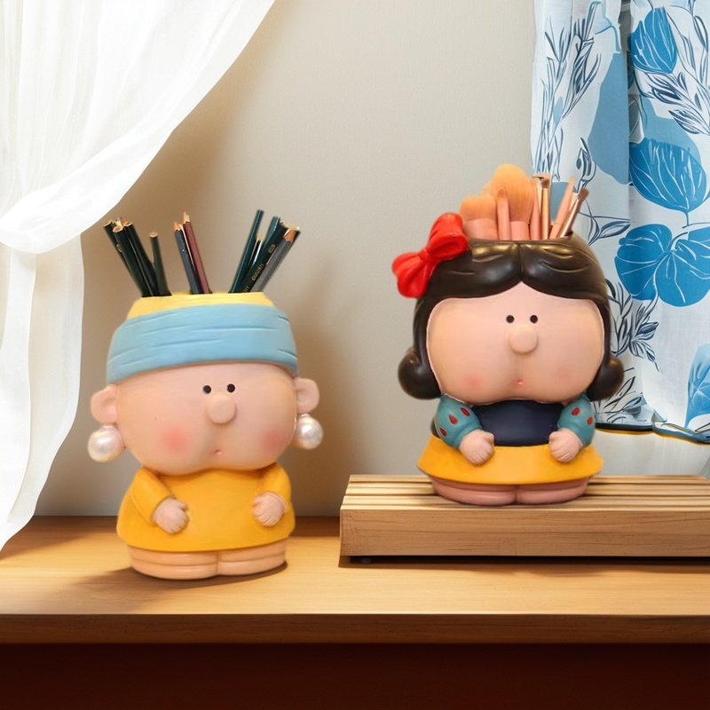 珍珠耳环少女笔筒摆件可爱创意化妆刷办公桌面收纳桶女生礼物,家居饰品,装饰摆件,淘宝优惠券,粉丝福利购,淘宝优惠卷