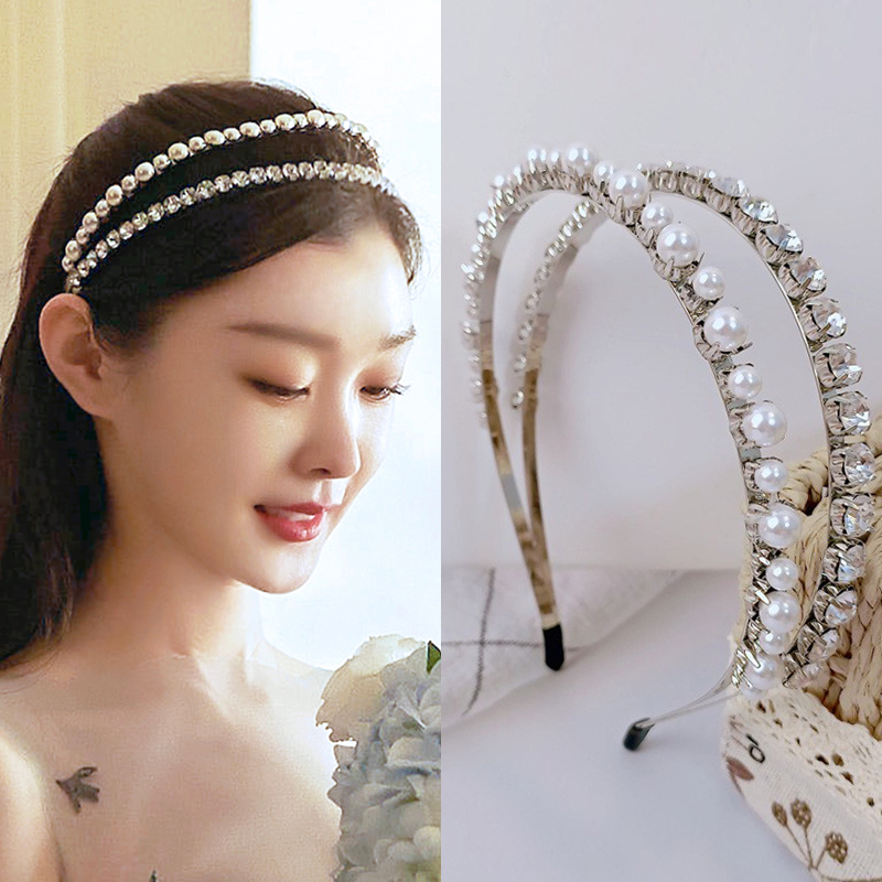 宋轶同款~珍珠发箍爱的理想生活戴希希镶钻头饰华丽轻奢