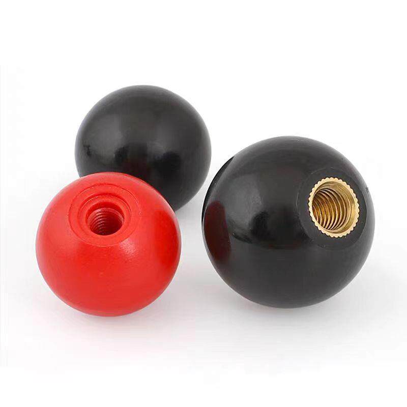 胶木球形手柄螺母摇动手轮手柄球螺帽红色黑色圆球M4M5M6M8M10M12