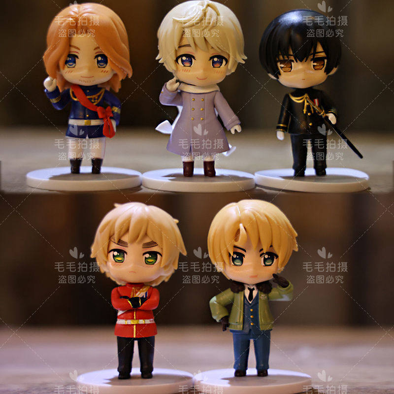 卡通动漫5款q版黑塔利亚各国家拟人化俄国伊万亚瑟公仔手办模型