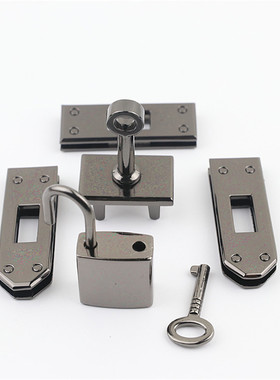 箱包锁套件皮手袋包包特价浅金色银色枪黑色古扫色五金配件5件套