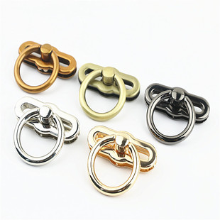 现货圆形金属压铸拧锁 手袋包包合金圆环插扣锁 箱包五金配件锁扣