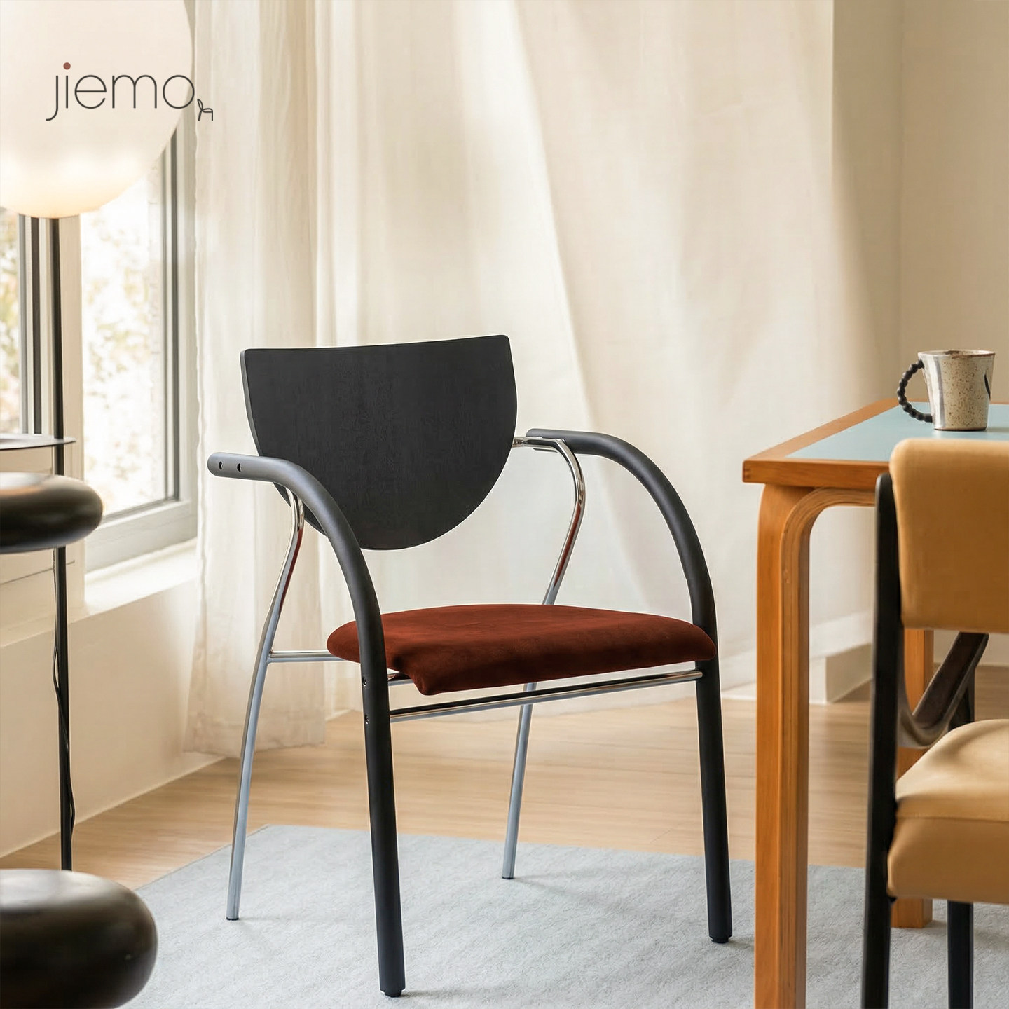 Jiemo | 弯月椅 设计师复古包豪斯餐椅中古风家用北欧简约咖啡馆