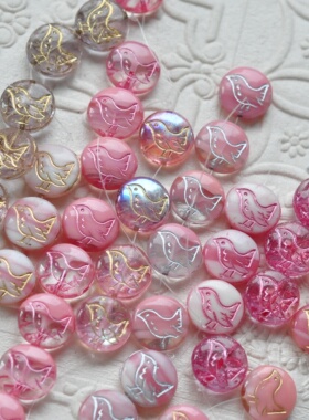 进口捷克珠11mm小鸟牌圆牌diy手工串珠项链耳环配件散珠