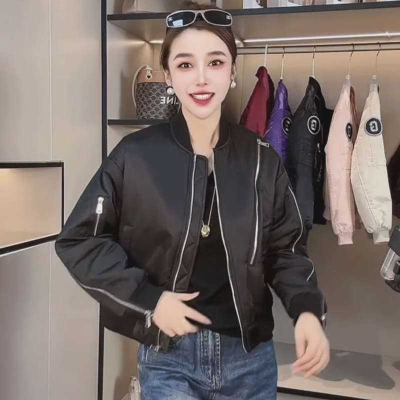 春装棒球服2025新款短款薄棉衣小个子女生穿立领显瘦夹克百搭外套