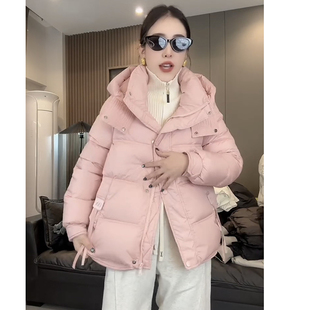 正版减龄2025冬季新款羽绒棉衣外套短款大帽子保暖防风丝绵袄子女