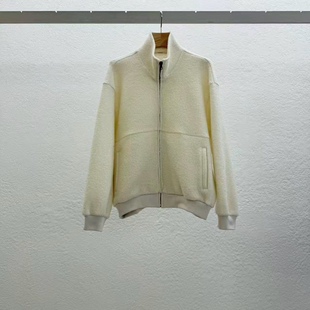 2025冬季新款女芯宝韩国代购statement百搭宽松立领拉链羊毛外套