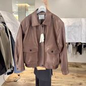 villa时尚 现 机车翻领皮衣外套 女芯宝韩国代购 cream 2026春季 新款