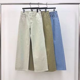 现~2026春季新女芯宝韩国代购water river简约纯色直筒高腰休闲裤