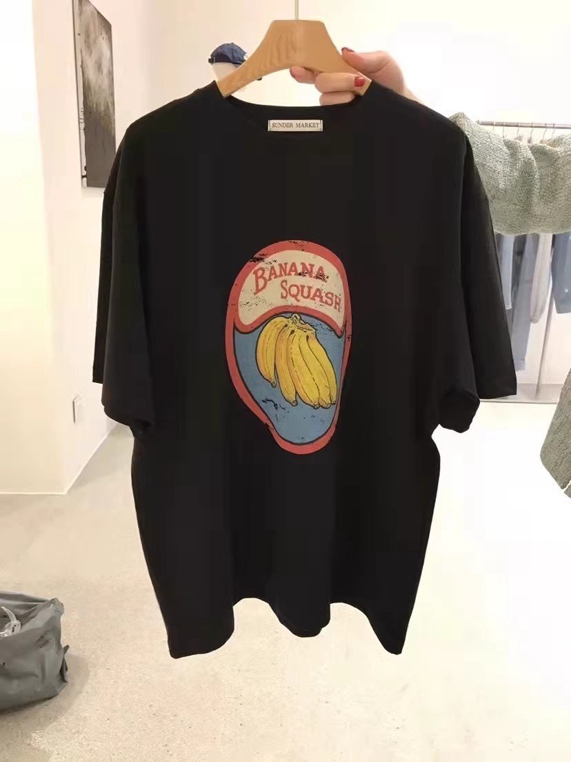 sundermarke百搭薄印花女T恤