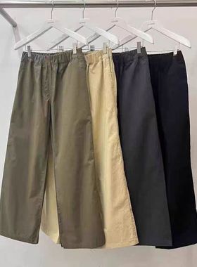 现~2025早秋新女芯宝韩国代购Automne/here松紧腰纯色阔腿休闲裤