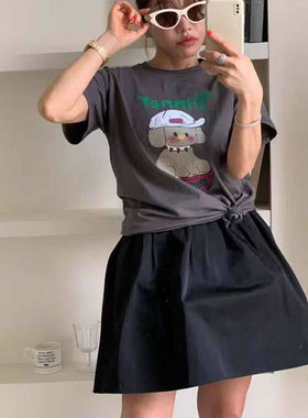 现~2025夏季新女芯宝韩国代购tara by motion百搭卡通图案短袖T恤