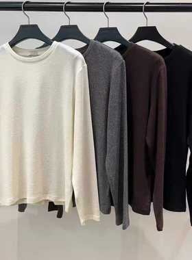 现~2025冬季新款女芯宝韩国代购february 11百搭圆领加厚长袖T恤