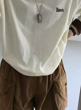 现~2025秋季新款女芯宝韩国代购self service舒适袖口拼色长袖T恤