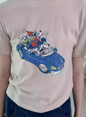 现~2025春夏新女芯宝韩国代购VISUAL SPACE百搭基础款动漫短袖T恤