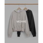 新女芯宝韩国代购 现 2025春季 mohhe双拉链连帽运动风收腰卫衣外套