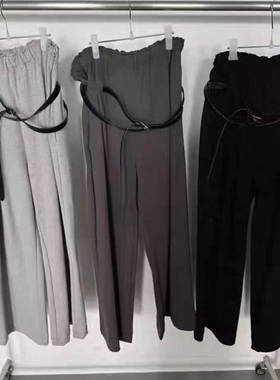 现2025秋季新女芯宝韩国代购tempting洋气缠绕腰带阔腿显瘦休闲裤