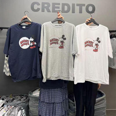 CREDITO休闲宽松百搭卡通短袖T恤