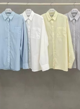 现2025夏季新女芯宝韩国代购helder时尚宽松长袖衬衫休闲短裤套装