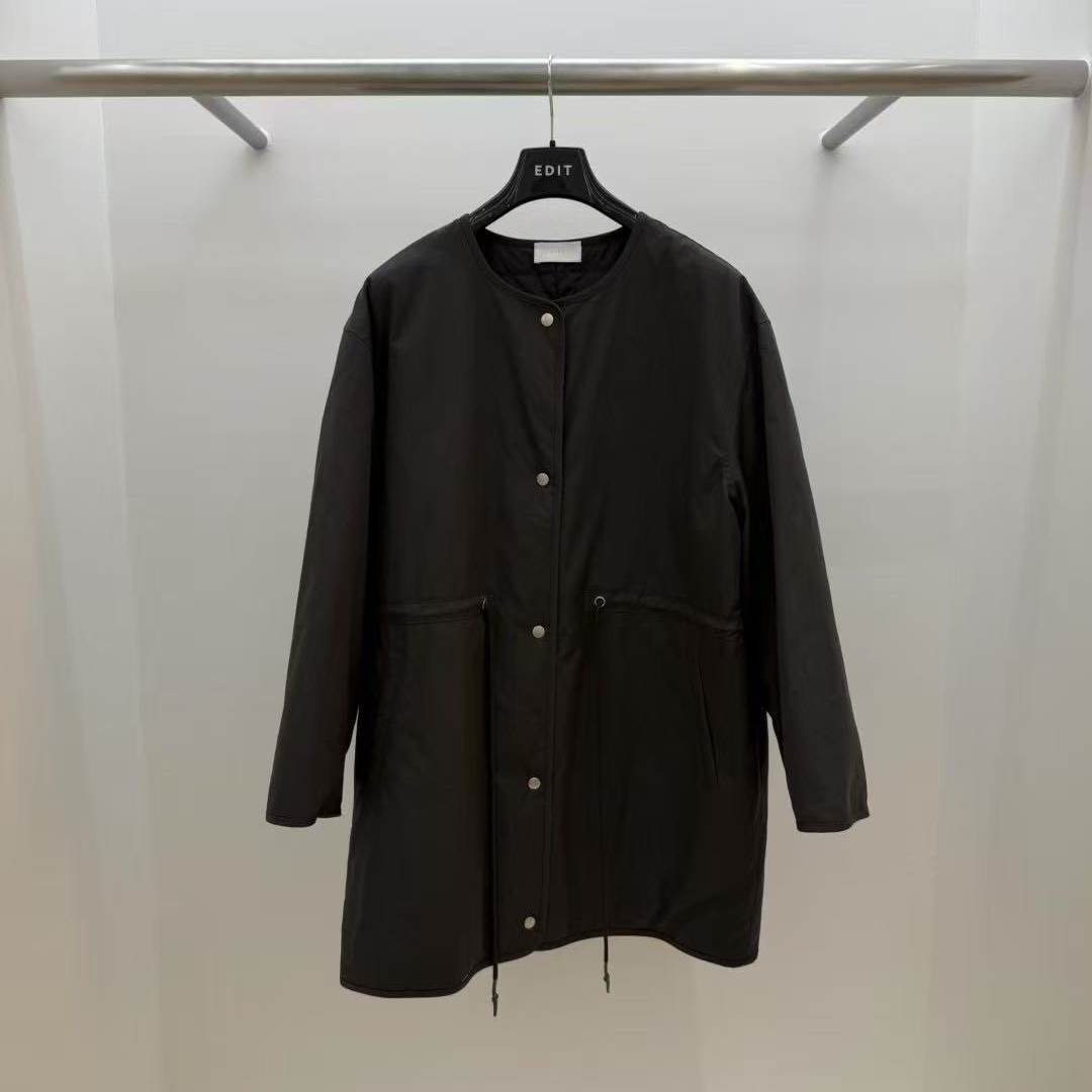 edit百搭圆领暗扣宽松鹅绒羽绒服