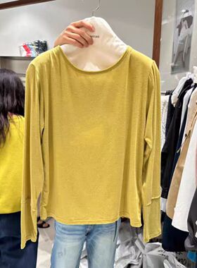 现~2025秋季新款女芯宝韩国代购tempting时尚后背交叉长袖打底T恤