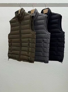 现~2025冬季新女芯宝韩国代购statement舒适立领拉链口袋羽绒马甲