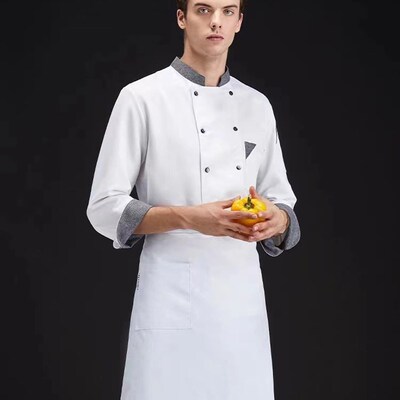 餐饮厨师工作服长袖男秋冬饭店食堂后厨厨房工衣服装定制夏季短袖