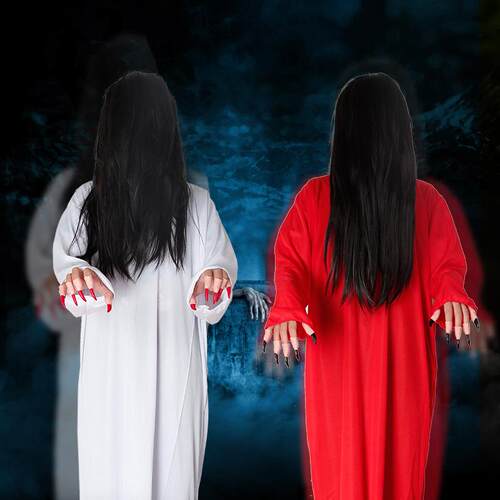Halloween white and red scary clothes万圣节服装成人女