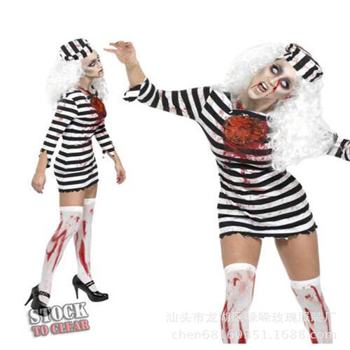 Halloween Bloody Prisoner Costume 万圣节带血囚犯服