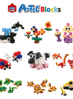 日本进口ARTEC 基础系列30P儿童玩具方型拼插积木5款造型宝宝益智