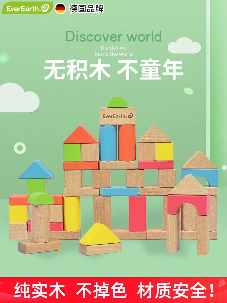 德国EverEarth 百变拼搭积木50粒