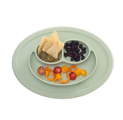 ezpz儿童婴儿硅胶餐盘mini笑脸宝宝餐具一体式吸盘碗 北欧风系列