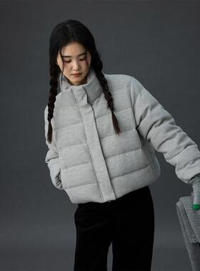 时简 精致保暖担当 立领防风质感白鸭绒羽绒服冬季保暖外套02111