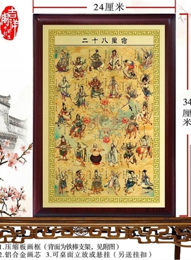 二十八星宿神像画像摆件 28星宿图 奇门遁甲人物挂画