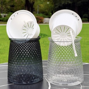 自吸水花盆家用塑料多肉懒人透明加厚桌面水培绿萝双层花卉盆