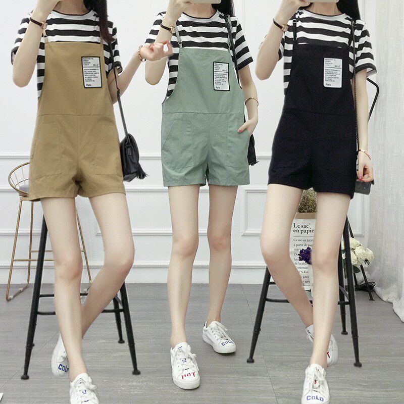 12少女孩13大童14岁初中学生15夏季短袖T恤+牛仔背带短裤两件套装|msdalam kategori Butik wanita / wanita, seluar, seluar santai - dari Buy2taobao.com untuk memberikan perkhidmatan ejen Taobao profesional membeli