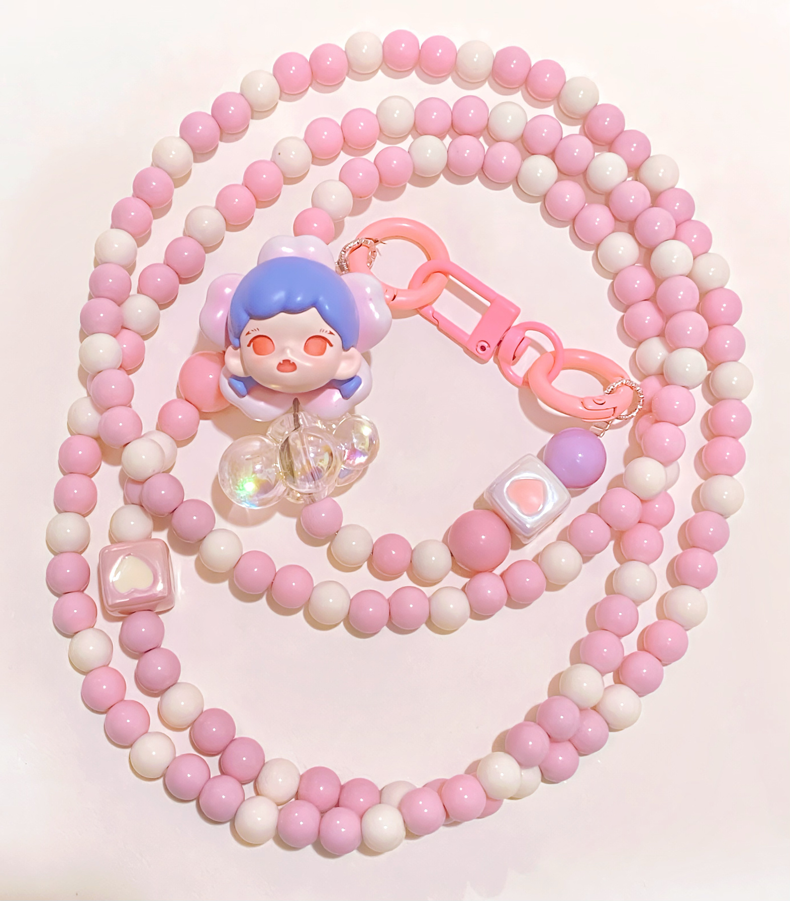 泡泡玛特手机链脖链挂链萌粒手机斜挎链饰品手工花蕊zoraa现货