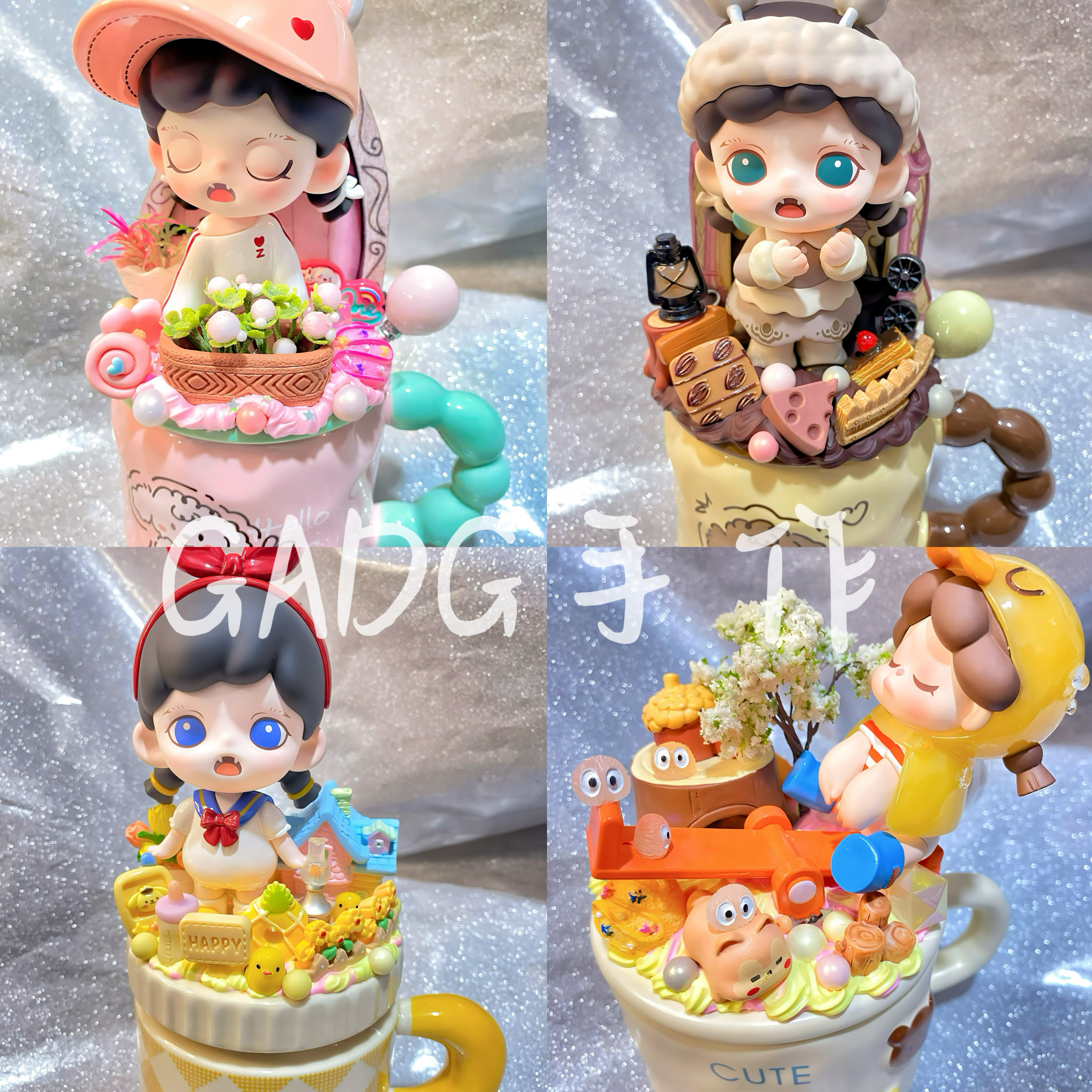 ZORAA泡泡玛特造景奶油胶马克杯带盖陶瓷杯子情侣杯水杯创意可爱