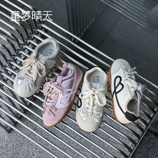 童梦晴天女童鞋子2026新款儿童板鞋大童运动鞋高颜值德训鞋秋洋气