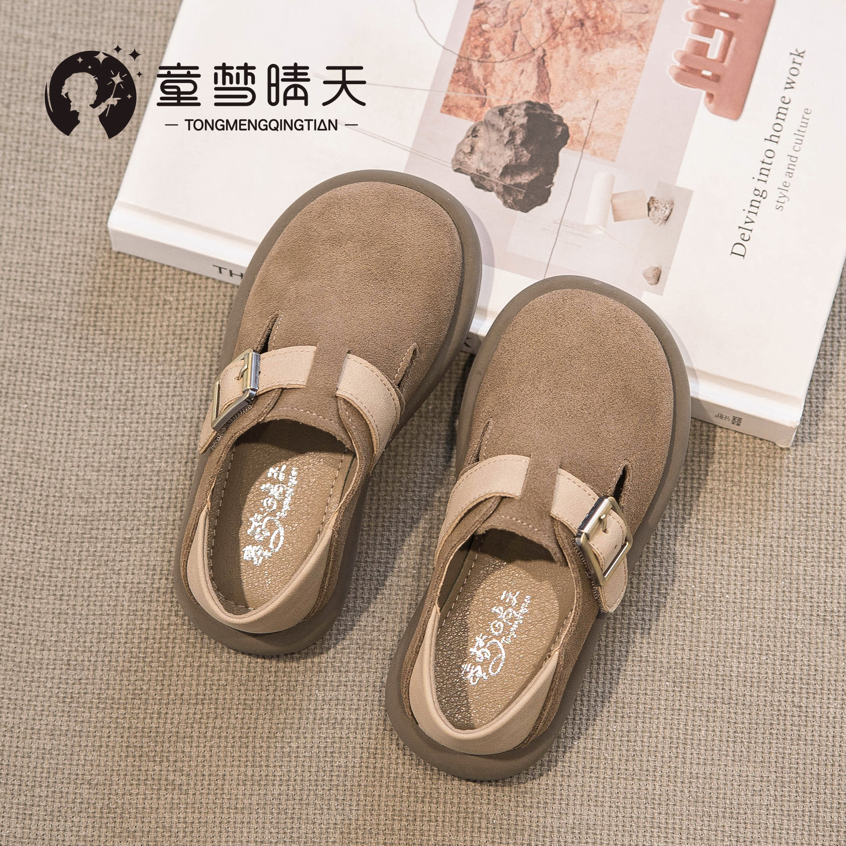 男童皮鞋2025新款春秋款儿童鞋子女童真皮勃肯鞋春季宝宝单鞋软底
