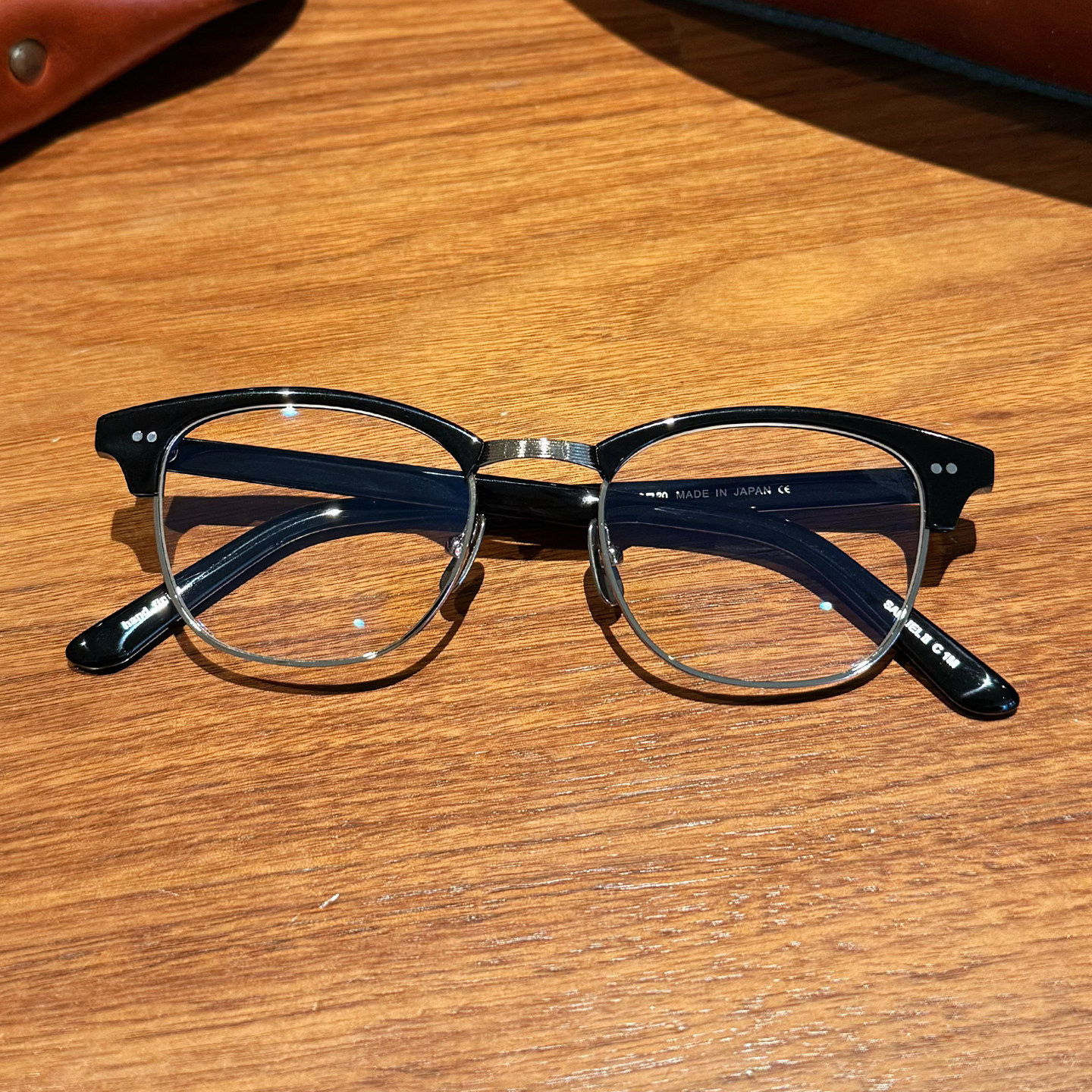 复古板材半框眉毛眼镜架钛鼻托男女雅痞帅气潮流平光镜可配近视镜