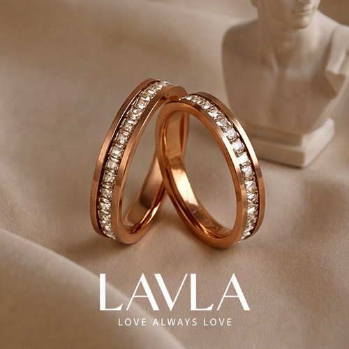 LAVLA玫瑰金满钻戒指不掉色