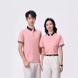 定做广告衫 polo衫 领工作文化衫 定制冰丝莱卡棉班服短袖 彩条衬衫