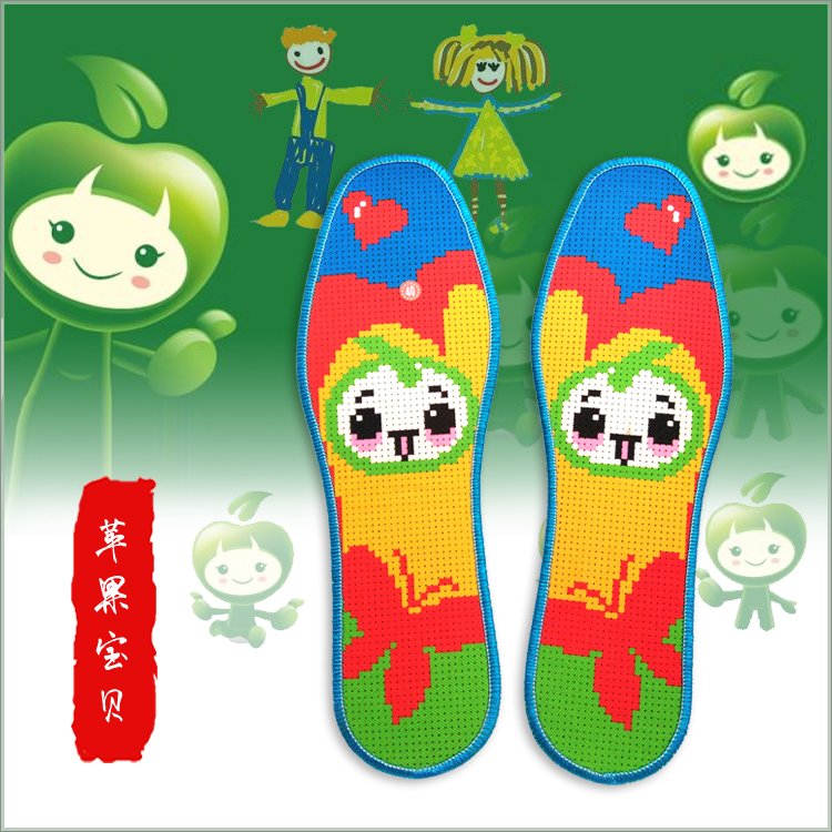 洗不掉色标准中格印花针孔十字绣鞋垫全棉布土家满绣锁边 4双包邮
