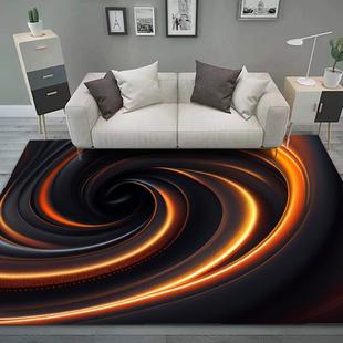 视觉3立体眩晕地毯客厅黑白抽象错觉茶几垫家用个性旋涡地毯