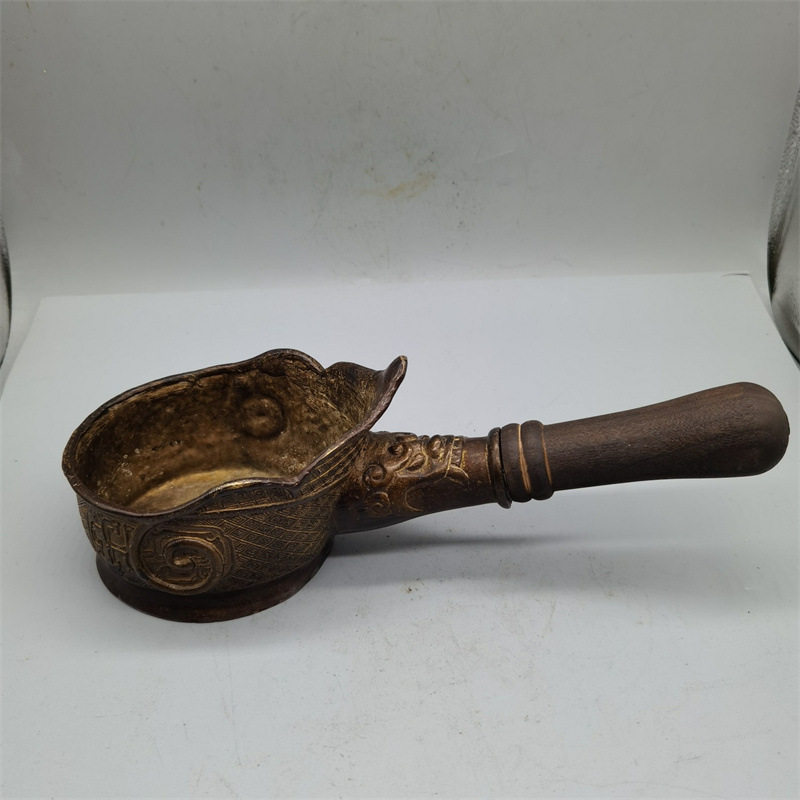 古玩杂项收藏仿古做旧黄铜铜器铜熨斗