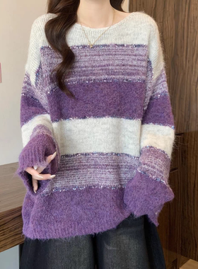 秋冬新款大码女装圆领洋气百搭高端轻奢小众设计毛衣上衣rr-786